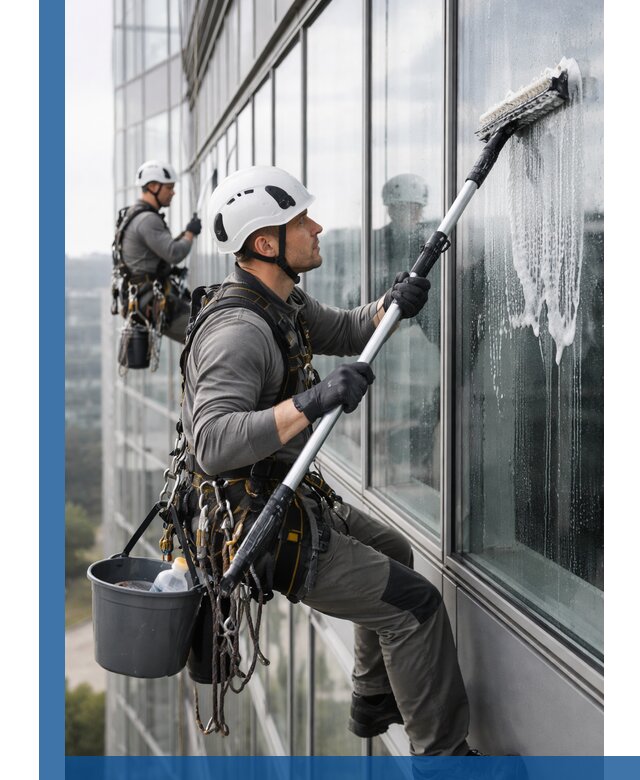 Высотная мойка сплошного остекления с выездом в Азнакаеве