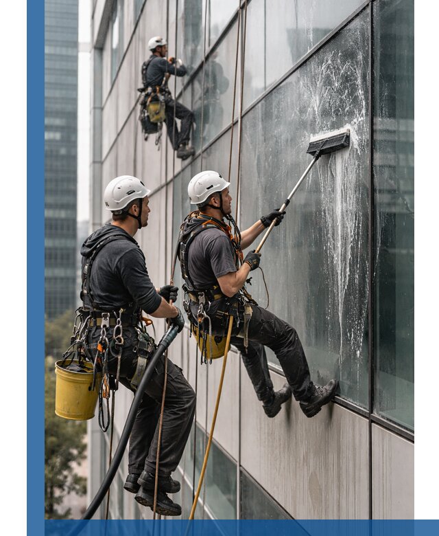 Профессиональная высотная мойка фасадов зданий в Азнакаеве