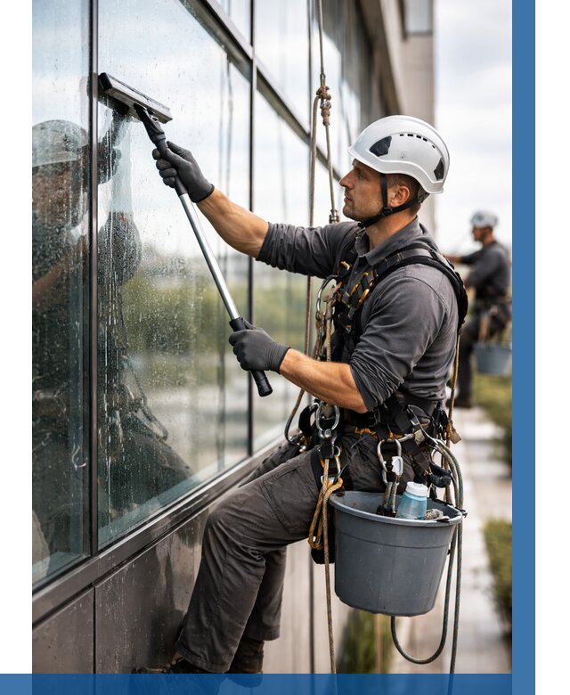Мойка стеклянных фасадов в Азнакаеве от 205 р. | ВЫСОТНИК-Знк