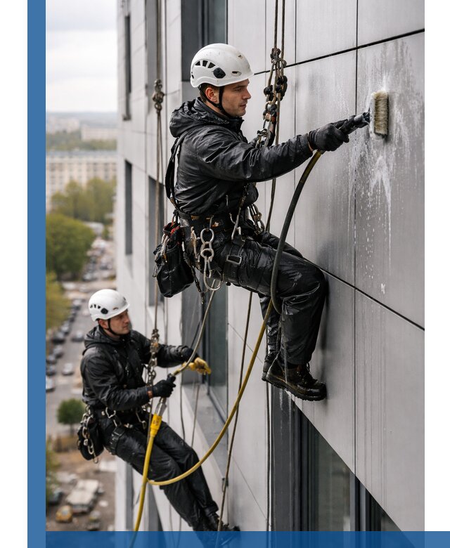 Профессиональная мойка фасада из композита в Азнакаеве