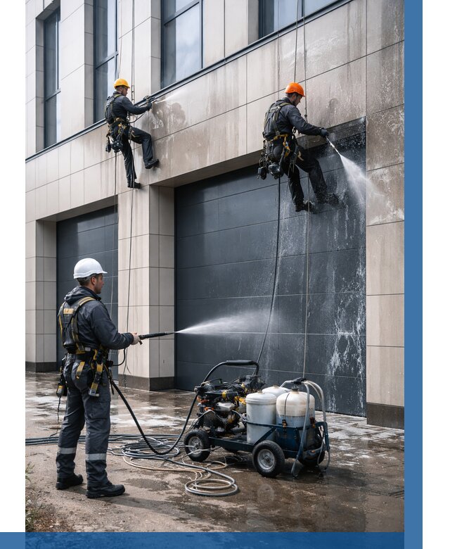 Послестроительная мойка фасада в Азнакаеве от 308 р. | ВЫСОТНИК-Знк