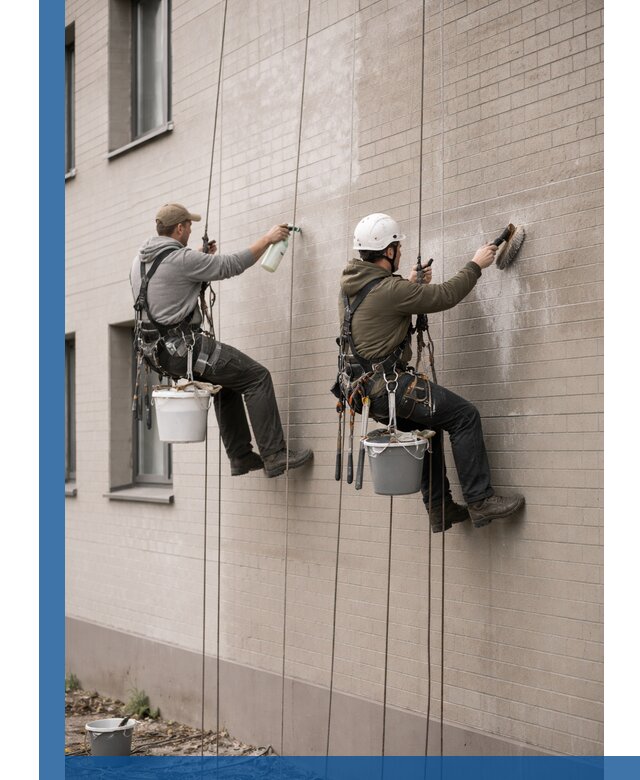 Удаление высолов с фасада зданий в Азнакаеве без повреждений и следов