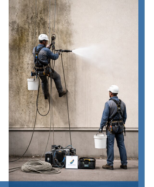 Очистка фасада от плесени в Азнакаеве от 308 р. | ВЫСОТНИК-Знк