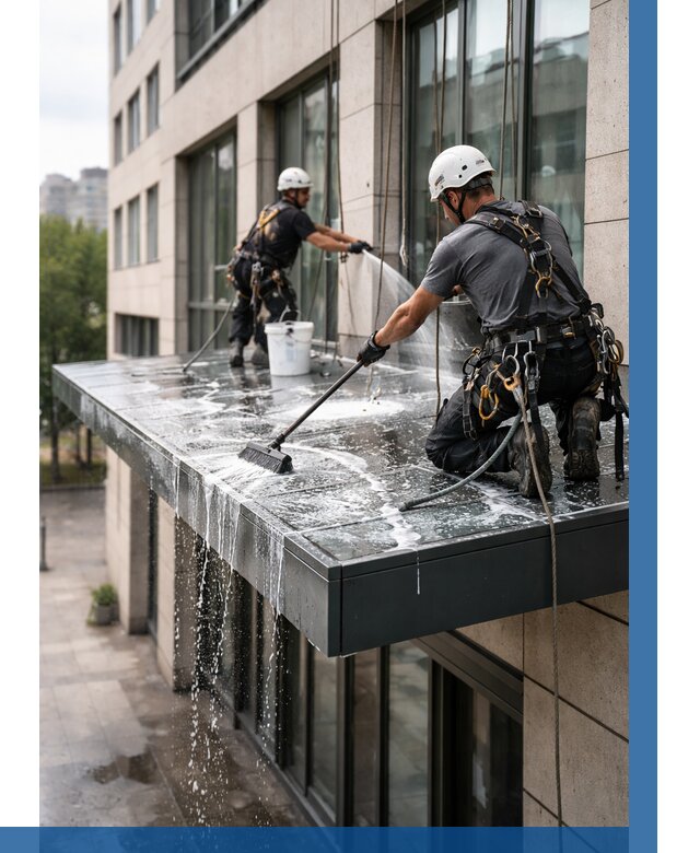 Мойка козырьков и навесов в Азнакаеве от 3592 р. | ВЫСОТНИК-Знк