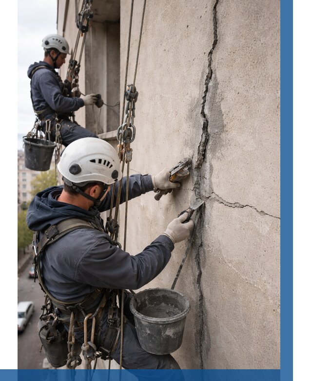 Заделка трещин на фасаде в Азнакаеве от 924 р. | ВЫСОТНИК-Знк