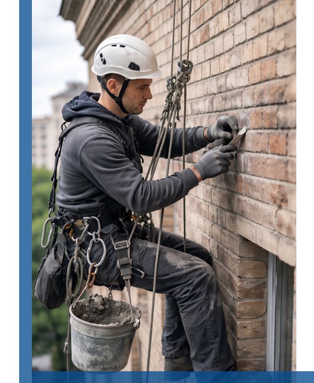 Качественный ремонт кирпичной кладки фасада в Азнакаеве с гарантией