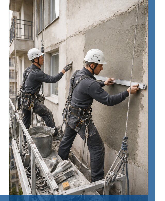 Штукатурка фасада на высоте в Азнакаеве от 924 р. | ВЫСОТНИК-Знк