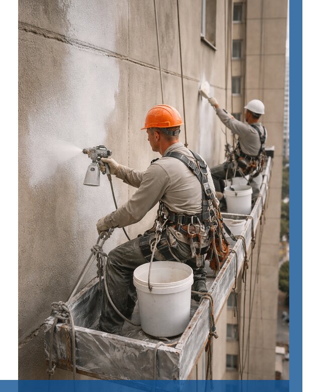 Грунтовка фасада на высоте в Азнакаеве от 123 р. | ВЫСОТНИК-Знк