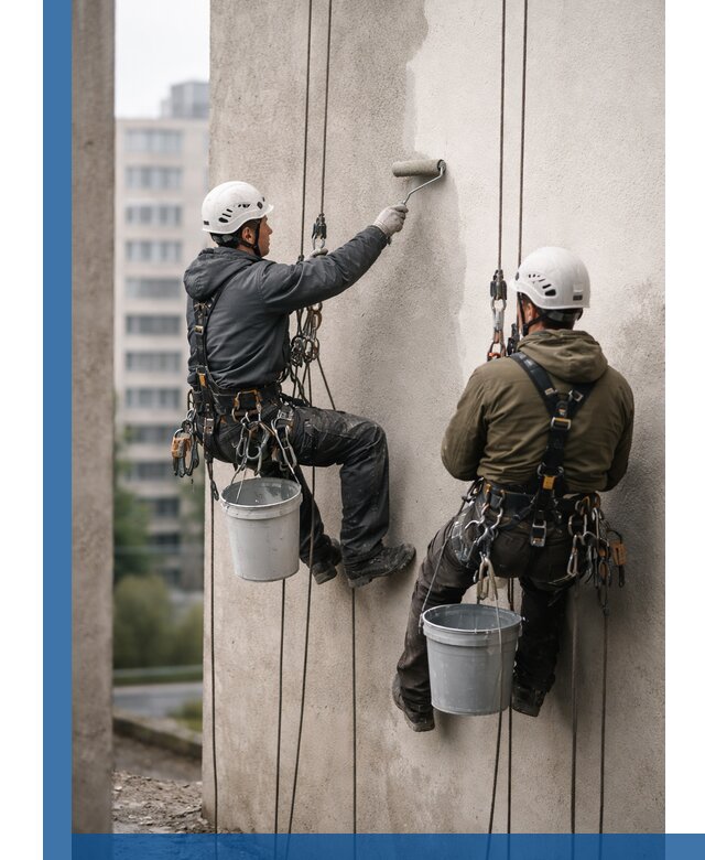 Покраска фасадов высотными альпинистами в Азнакаеве с гарантией