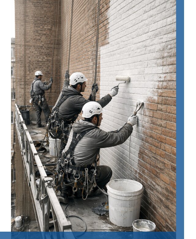 Покраска кирпичного фасада в Азнакаеве от 359 р. | ВЫСОТНИК-Знк