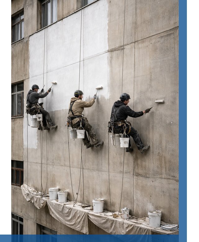 Покраска бетонного фасада в Азнакаеве от 359 р за м2 | ВЫСОТНИК-Знк