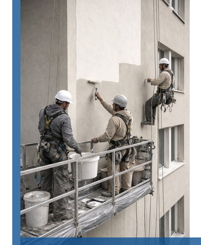 Покраска оштукатуренного фасада в Азнакаеве под ключ с гарантией