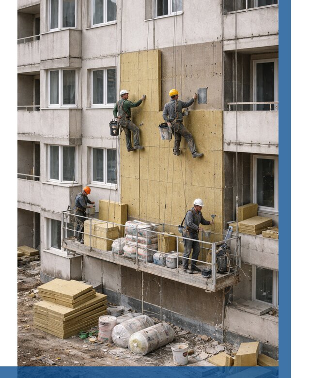 Утепление фасада минватой в Азнакаеве от 1539 р. | ВЫСОТНИК-Знк