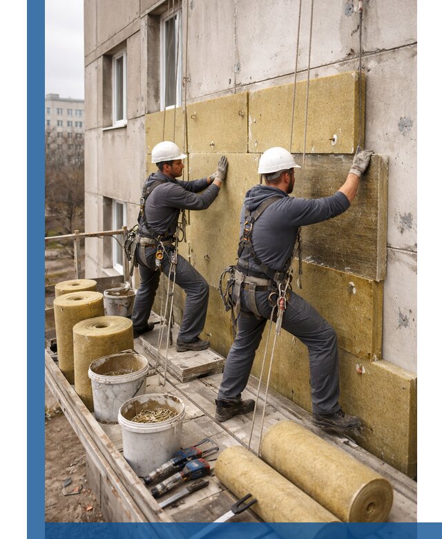 Утепление фасада минватой в Азнакаеве под ключ с гарантией