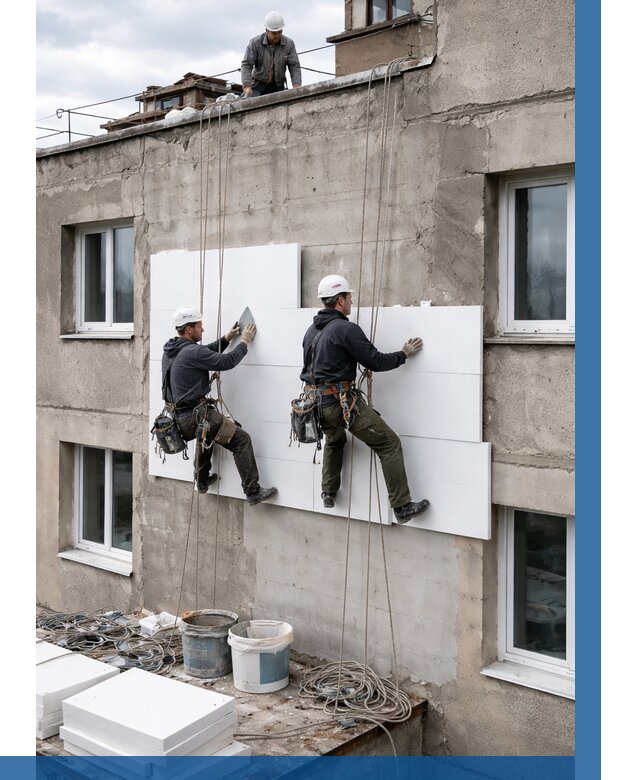 Утепление фасада пенополистиролом в Азнакаеве от 1847 р. | ВЫСОТНИК-Знк