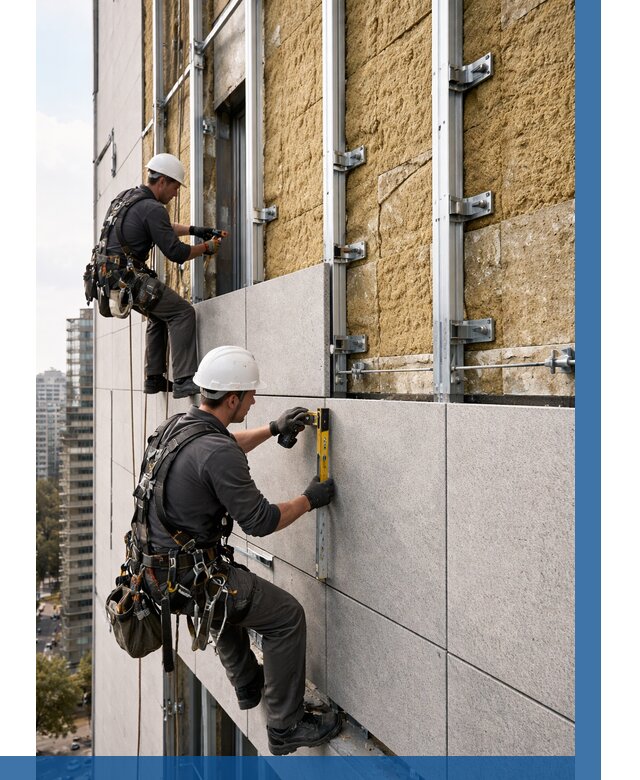 Монтаж вентилируемого фасада в Азнакаеве от 3592 р. | ВЫСОТНИК-Знк