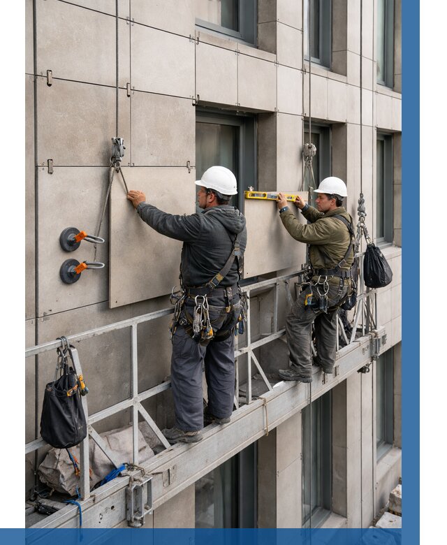 Монтаж керамогранита на фасад в Азнакаеве от 2566 р. | ВЫСОТНИК-Знк