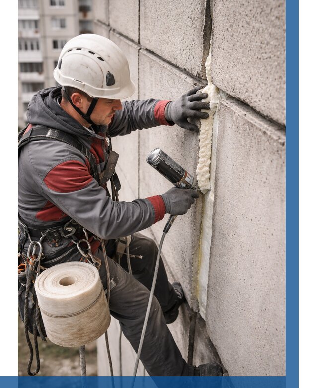 Утепление межпанельных швов в Азнакаеве от 718 р. | ВЫСОТНИК-Знк