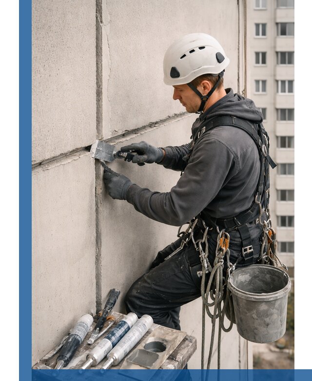 Ремонт межпанельных швов в Азнакаеве герметизация и восстановление
