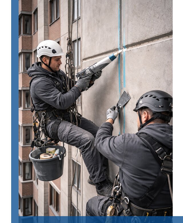 Вторичная герметизация швов фасада и кровли в Азнакаеве