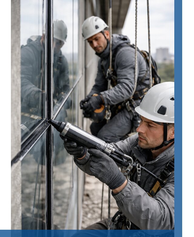 Герметизация витражных швов в Азнакаеве от 667 р. | ВЫСОТНИК-Знк