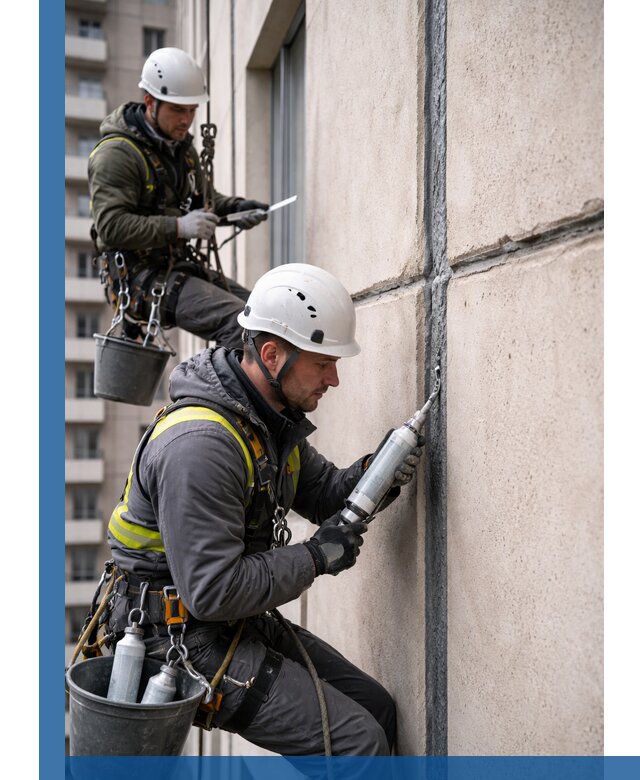 Герметизация деформационных швов фасада в Азнакаеве качественно