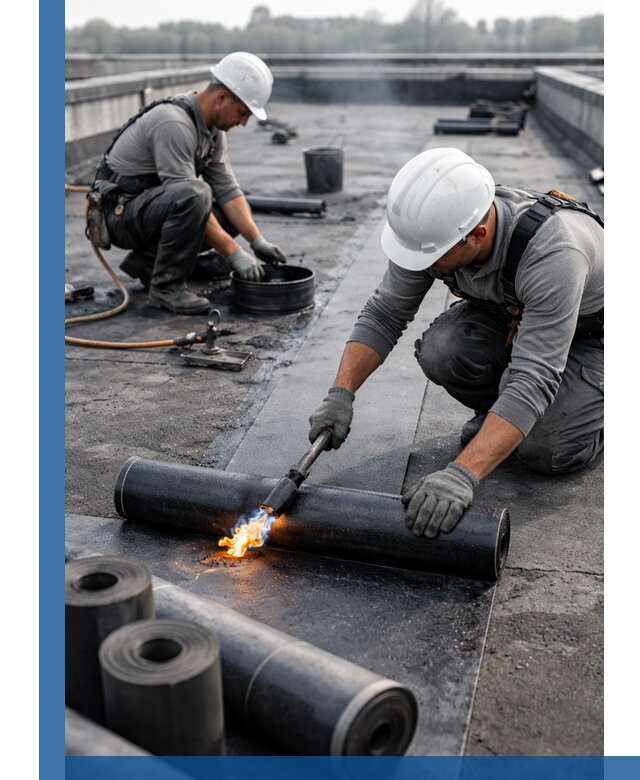 Ремонт рулонной кровли в Азнакаеве герметизация и восстановление