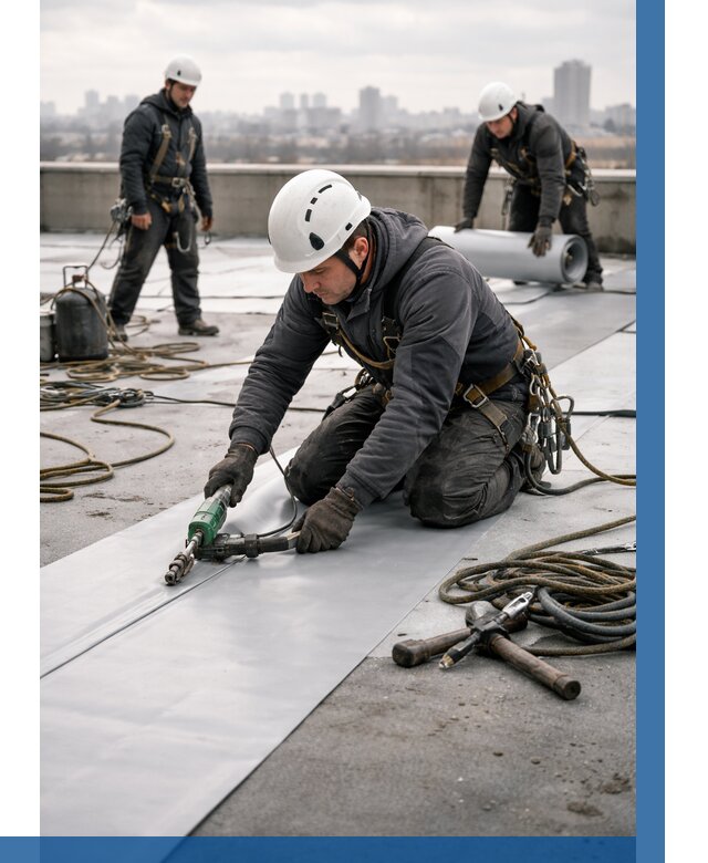 Ремонт мембранной кровли в Азнакаеве от 1847 р./м2 | ВЫСОТНИК-Знк