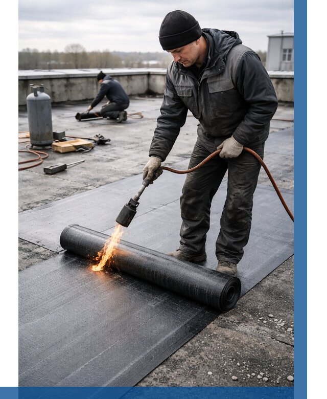 Ремонт наплавляемой кровли в Азнакаеве от 718 р. | ВЫСОТНИК-Знк