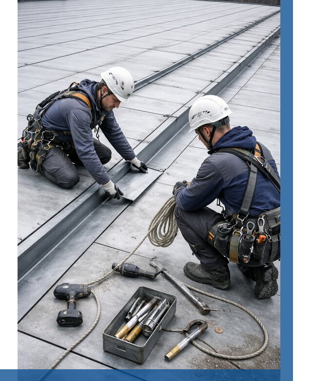 Ремонт фальцевой кровли в Азнакаеве от 718 р. | ВЫСОТНИК-Знк