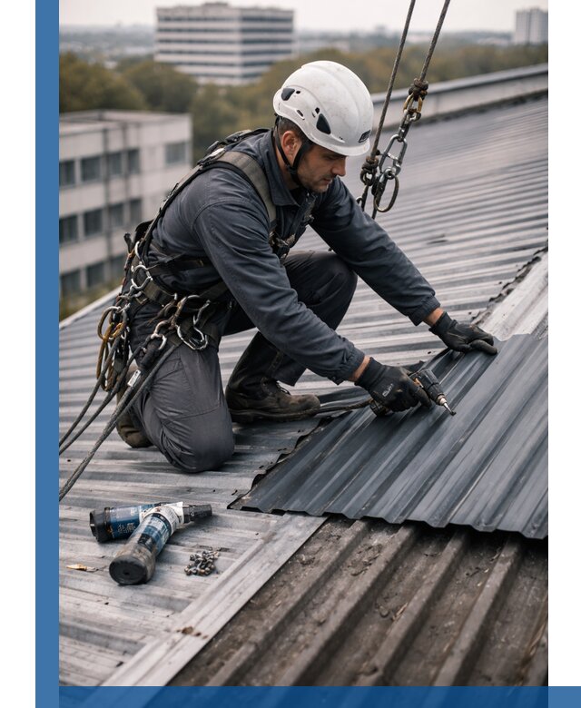 Ремонт профнастила на кровле в Азнакаеве, работы под ключ