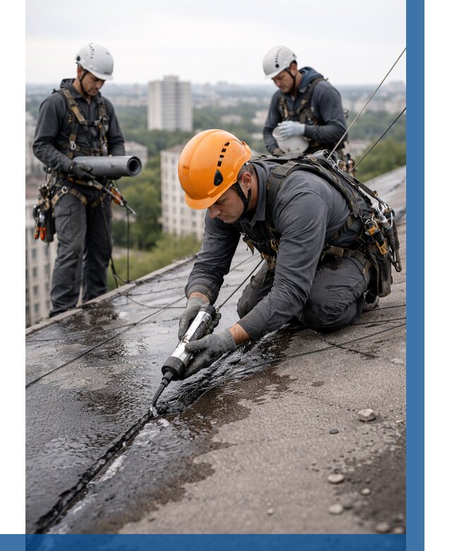 Устранение протечек кровли в Азнакаеве от 12314 р. | ВЫСОТНИК-Знк