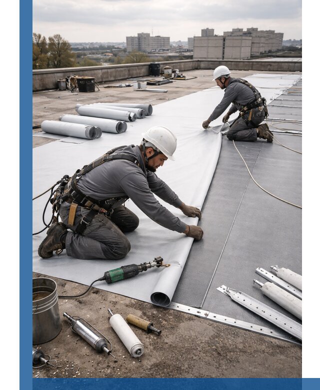 Монтаж мембранной кровли в Азнакаеве для промышленных зданий