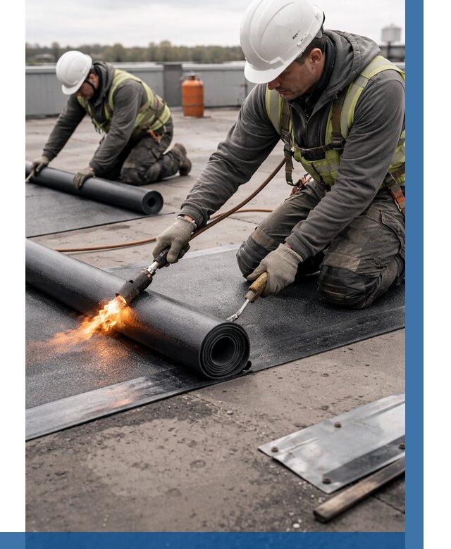 Монтаж наплавляемой кровли в Азнакаеве от 872 р. — ВЫСОТНИК-Знк