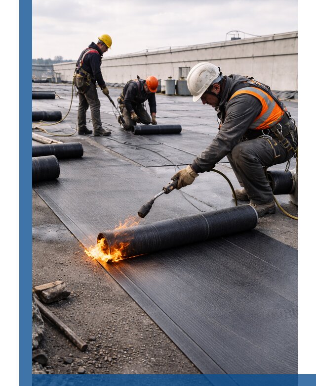 Монтаж наплавляемой кровли в Азнакаеве профессионально