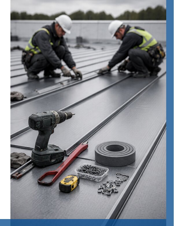 Монтаж фальцевой кровли в Азнакаеве от 1847 р. | ВЫСОТНИК-Знк