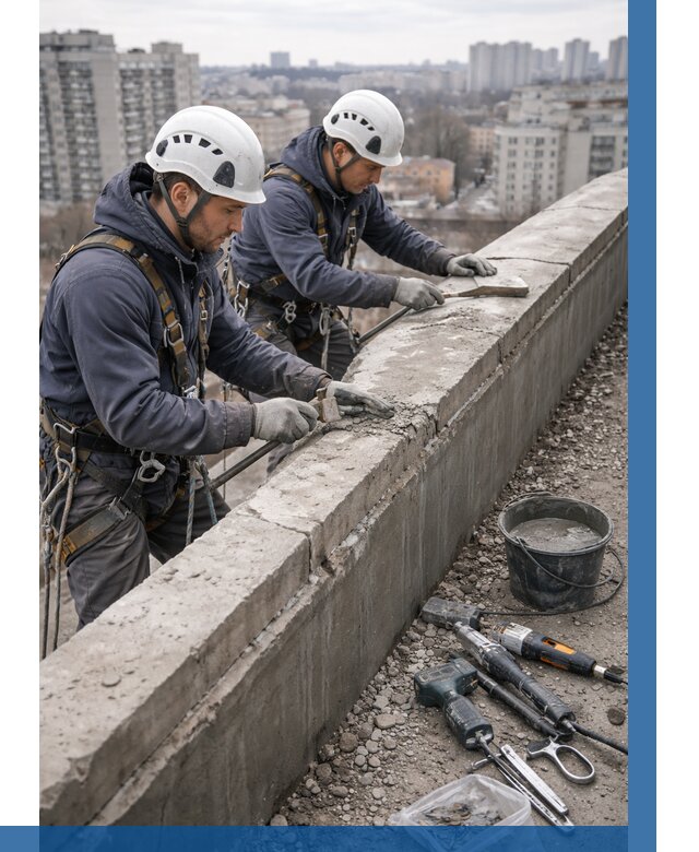 Ремонт парапета на кровле в Азнакаеве от 1539 р. | ВЫСОТНИК-Знк
