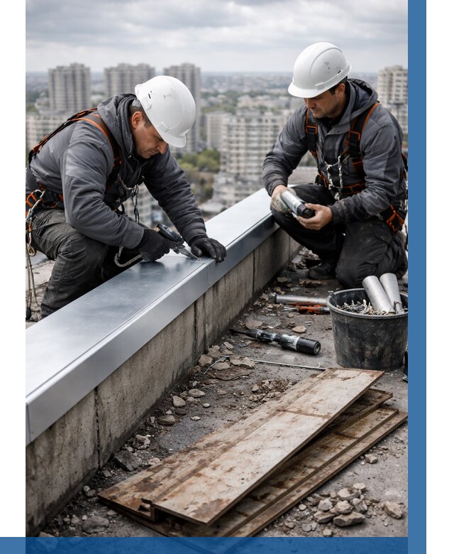 Замена парапетных крышек под ключ в Азнакаеве от 1231 р. | ВЫСОТНИК-Знк