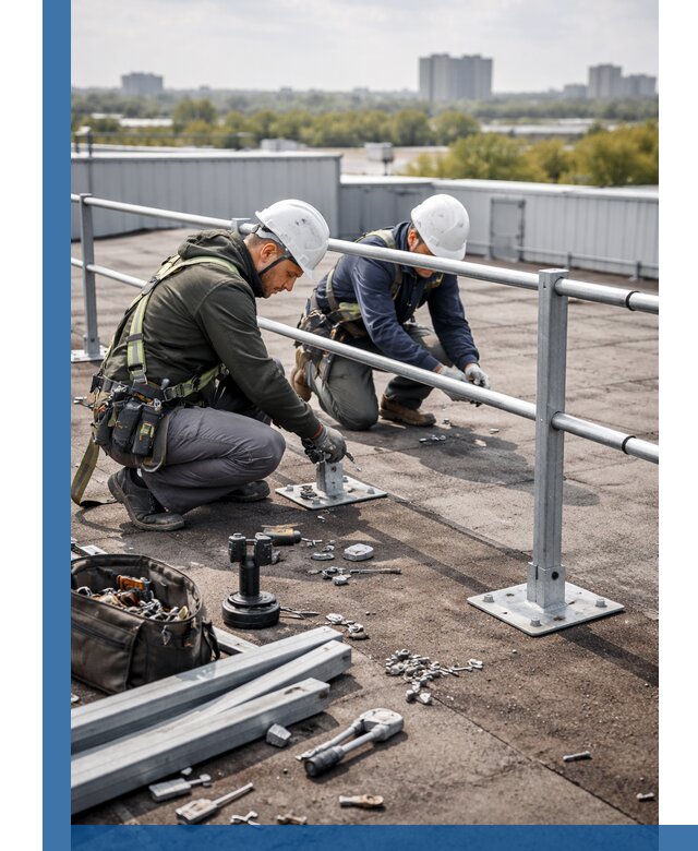 Монтаж кровельного ограждения в Азнакаеве под ключ с гарантией