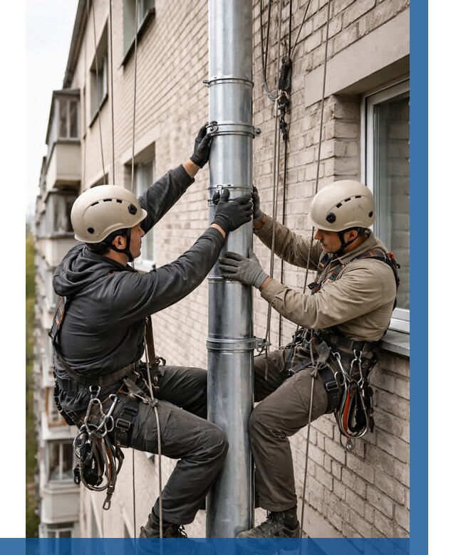 Замена водосточных труб в Азнакаеве от 6670 р. | ВЫСОТНИК-Знк