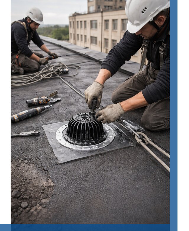 Установка водосточных воронок в Азнакаеве цена от 3592 р. | ВЫСОТНИК-Знк