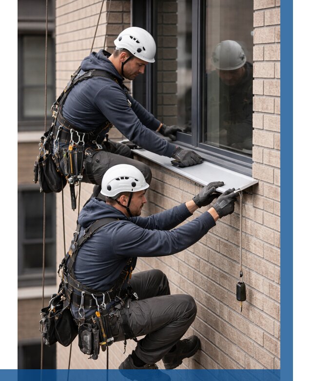 Монтаж оконных отливов под ключ в Азнакаеве от 3592 р. | ВЫСОТНИК-Знк