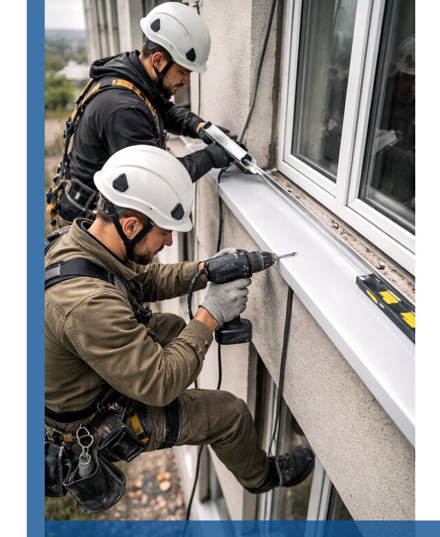 Профессиональный монтаж оконных отливов и отведения воды в Азнакаеве
