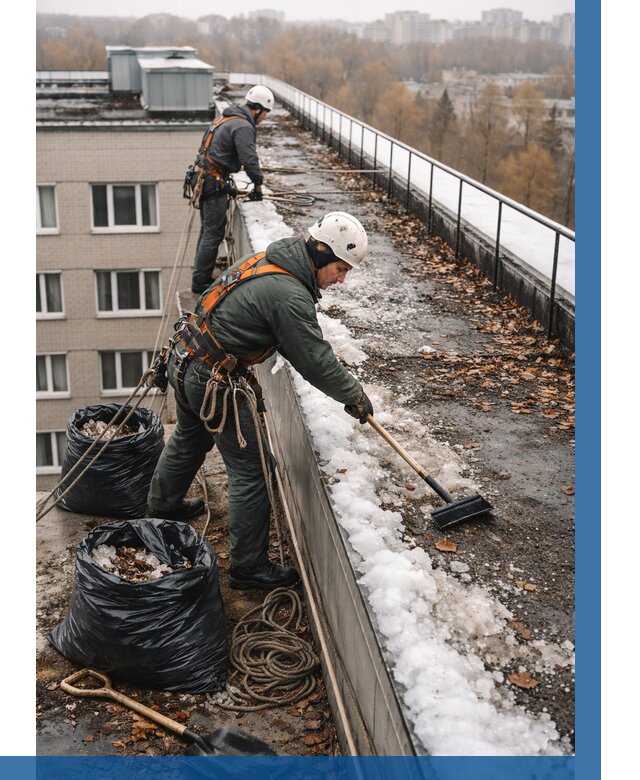 Очистка кровли по периметру в Азнакаеве от 564 р. | ВЫСОТНИК-Знк