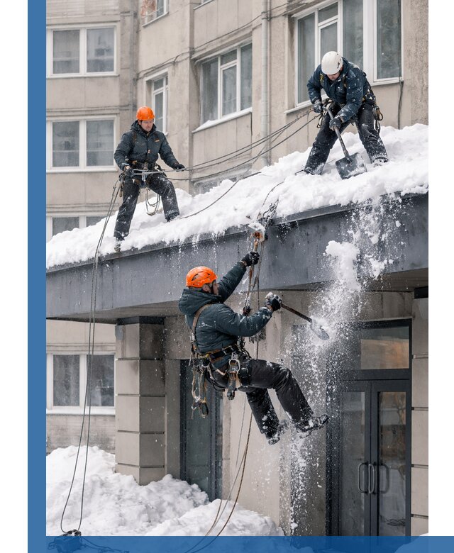 Безопасная очистка навесов от снега в Азнакаеве круглогодично