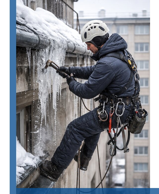 Удаление наледи и чистка водостоков в Азнакаеве оперативно и безопасно