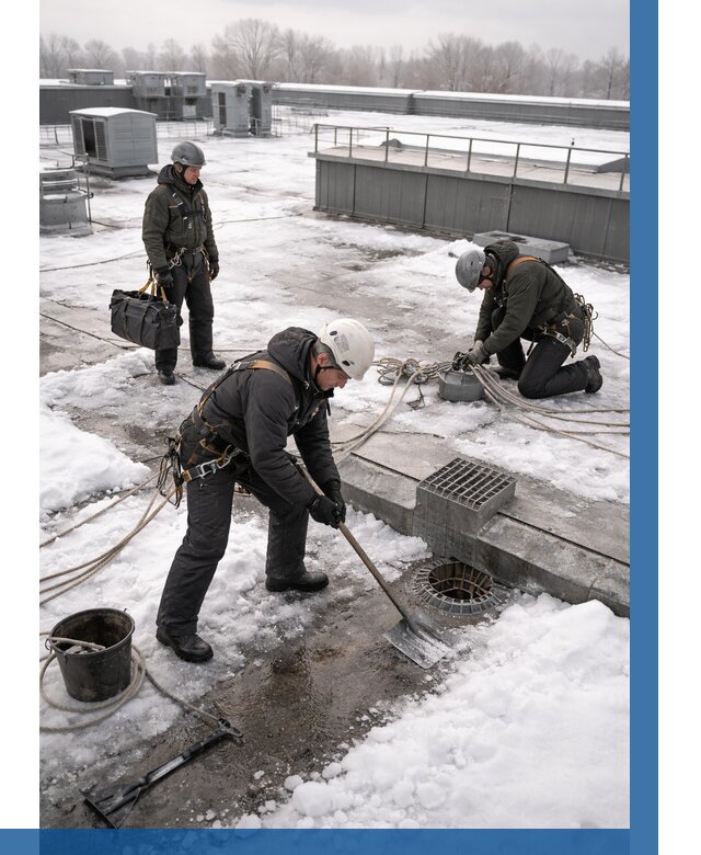 Абонентское обслуживание кровли зимой в Азнакаеве от 8210 р. | ВЫСОТНИК-Знк