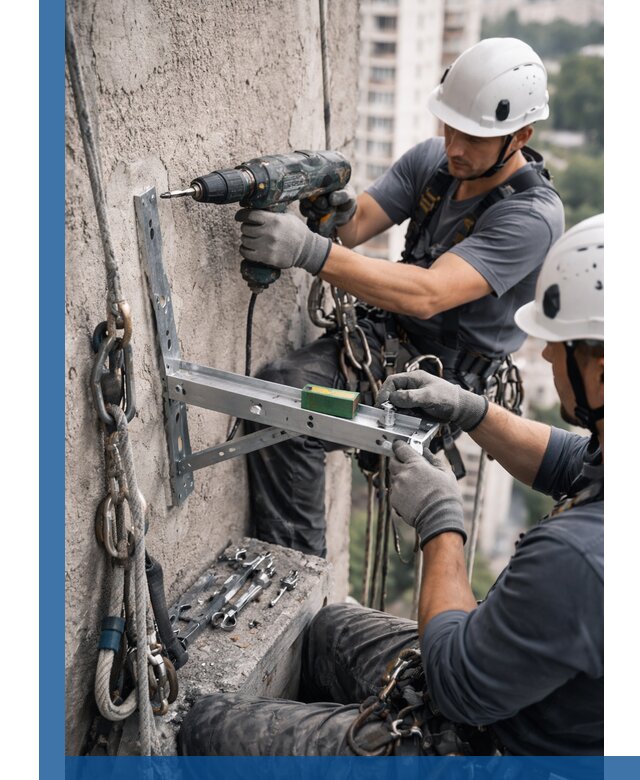 Установка кронштейнов кондиционера и крепежа в Азнакаеве