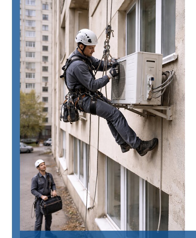 Демонтаж внешнего блока кондиционера в Азнакаеве профессионально