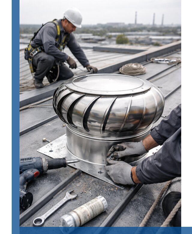 Установка дефлекторов на кровле в Азнакаеве профессионально